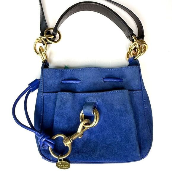 See by Chloé Mini Blue Suede Leather Crossbody Bag - Picture 5 of 16